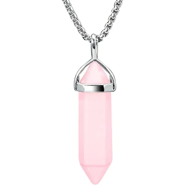 Pendentif quartz rose simple