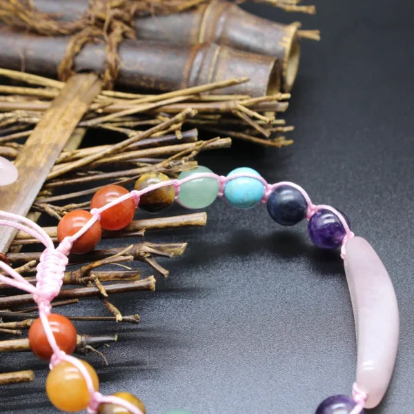 7 chakra rose quartz bracelet - Image 4