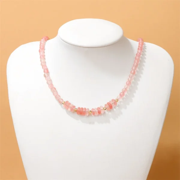 Collier perle de quartz rose - Image 2