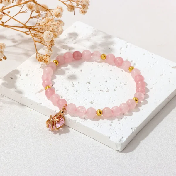 Bracelet quartz rose amour - Image 2