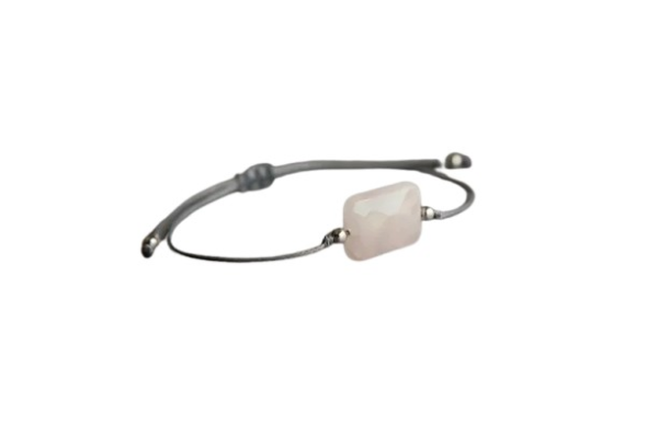Bracelet élégant minimaliste en quartz rose