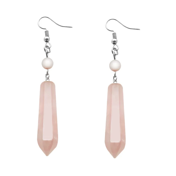 Boucles d'oreilles élégance divine quartz rose