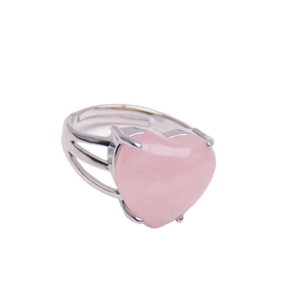 Bague quartz rose coeur