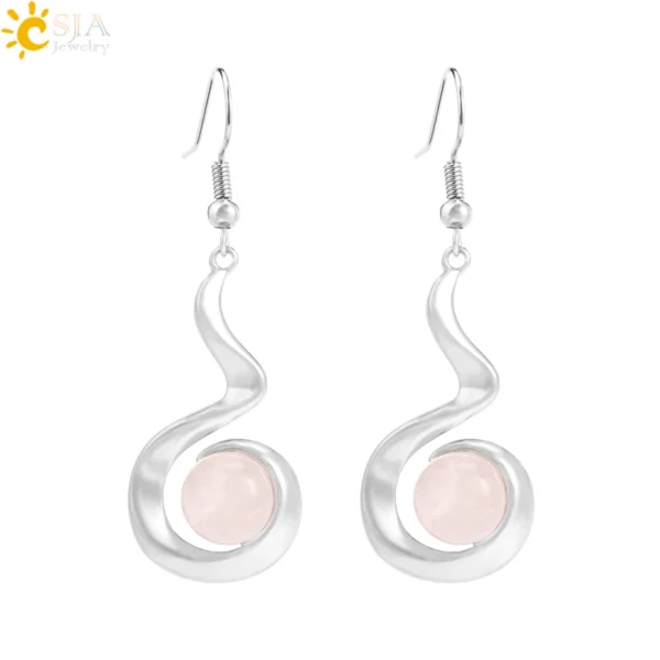 Boucles d'oreilles argent quartz rose