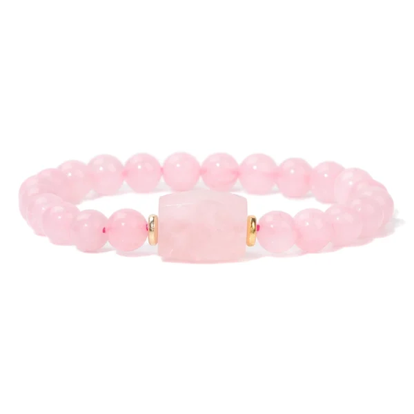 Bracelet élégance naturelle en quartz rose